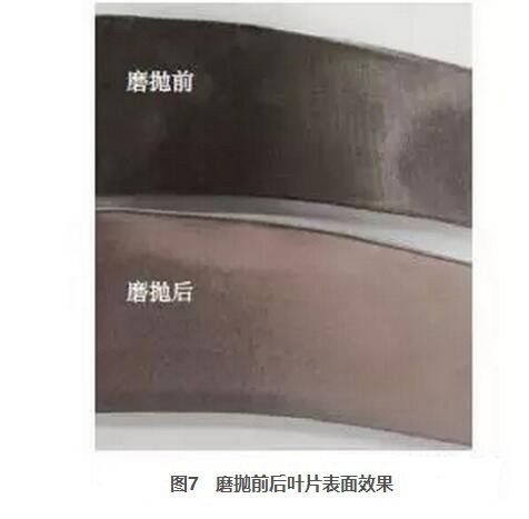 磨削前后葉片表面效果 磨削前后葉片表面效果